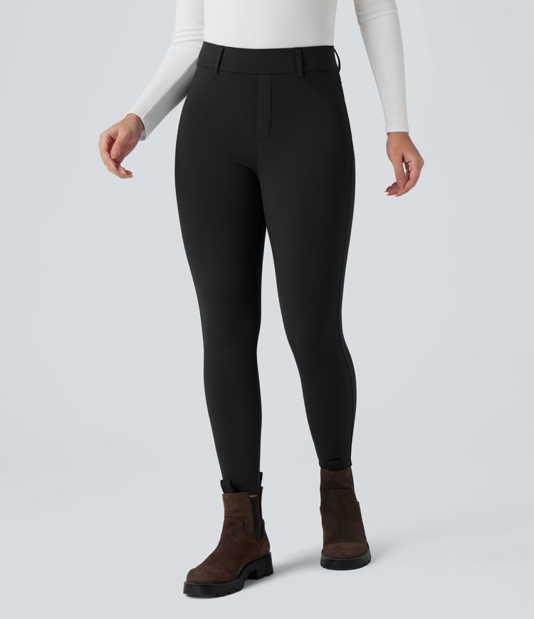 SoftlyZero™ Plush Thermal High Waisted Casual 7/8 Leggings with Pockets
