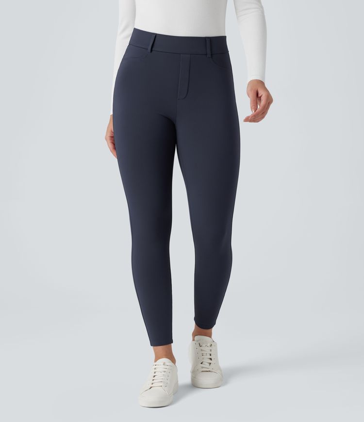 SoftlyZero™ Plush Thermal High Waisted Casual 7/8 Leggings with Pockets