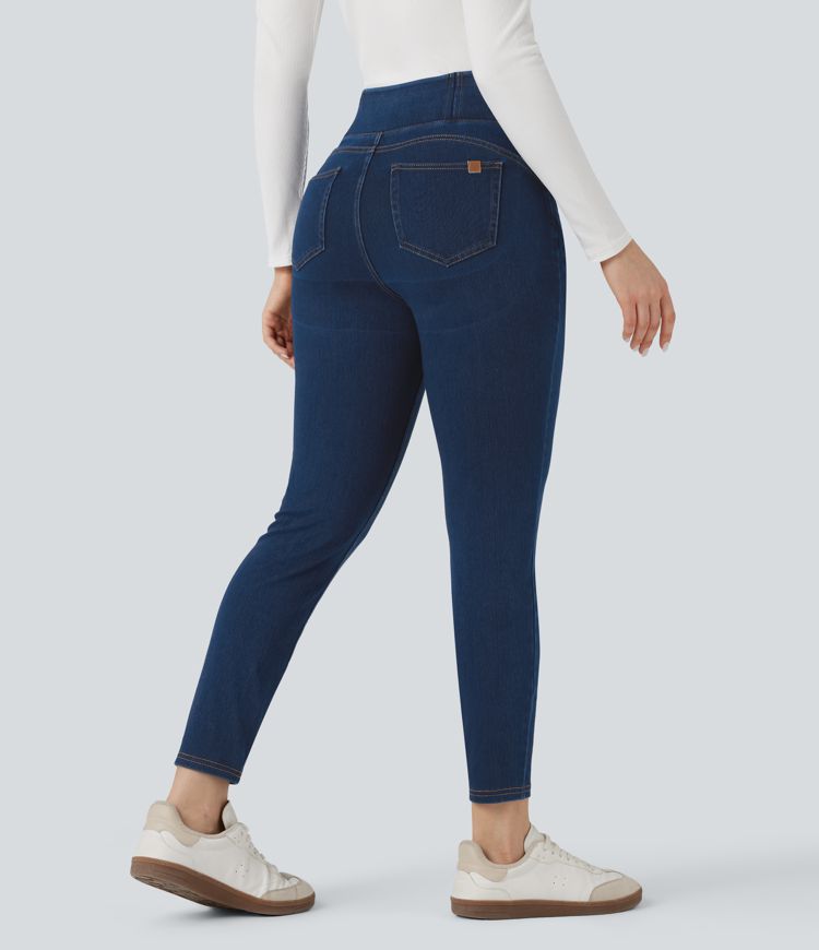 Halara Flex™ Leggings 7/8 con bolsillos — tiro alto, realce de glúteos, control de abdomen, estilo denim skinny casual