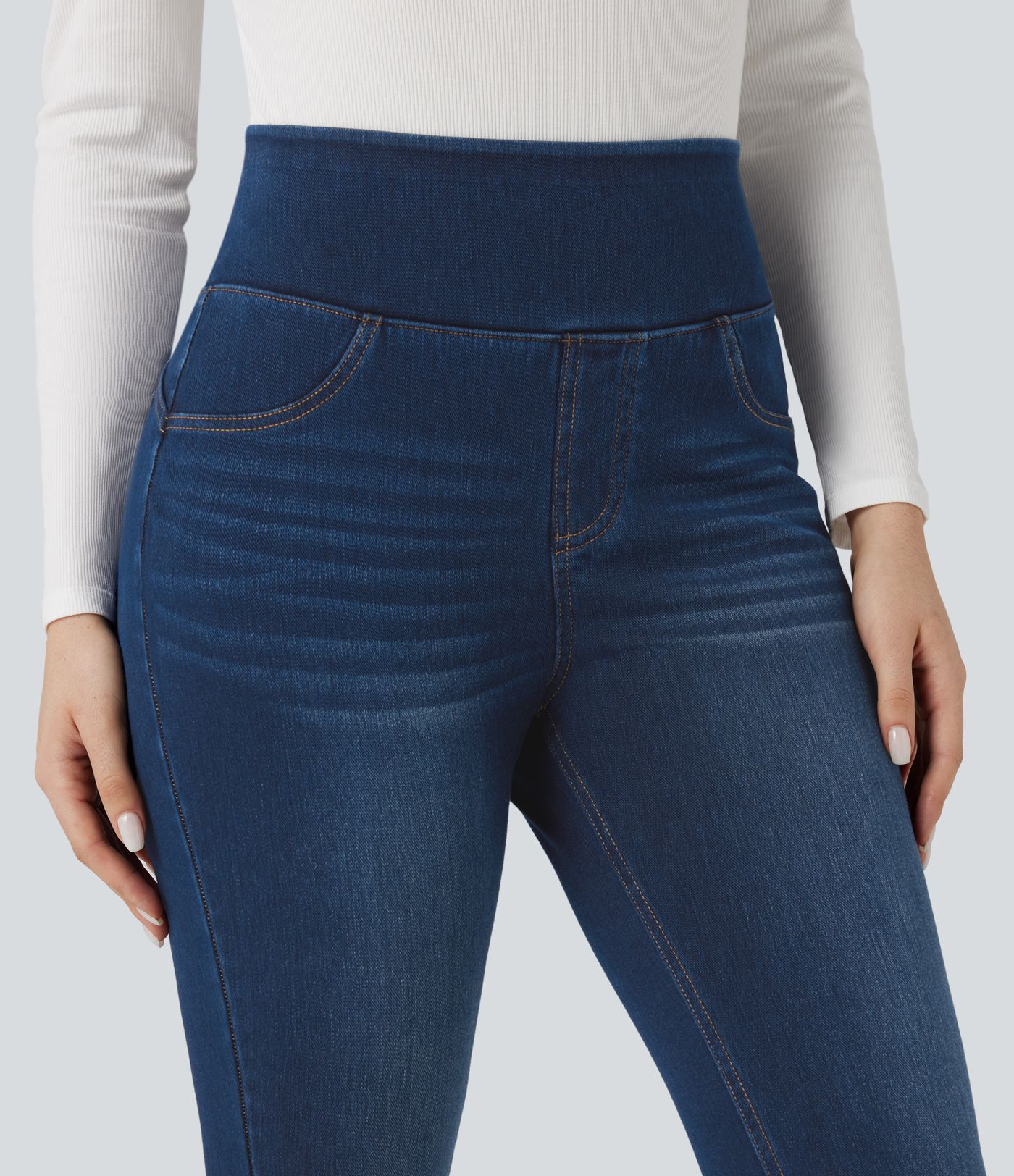 Halara Flex™ Leggings 7/8 con bolsillos — tiro alto, realce de glúteos, control de abdomen, estilo denim skinny casual