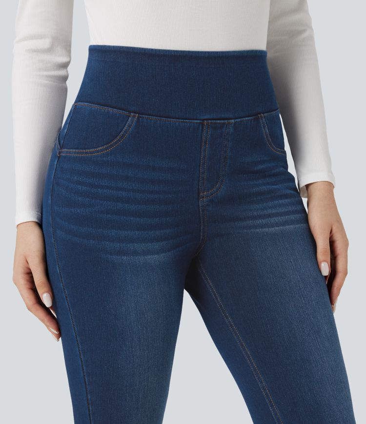 Halara Flex™ Leggings 7/8 con bolsillos — tiro alto, realce de glúteos, control de abdomen, estilo denim skinny casual