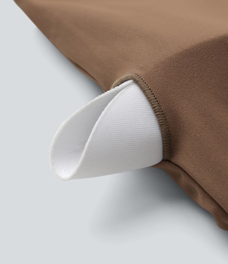 U-Neck Backless Long Sleeve Thumb Holes Adjustable Hook Cropped Yoga Sports Top