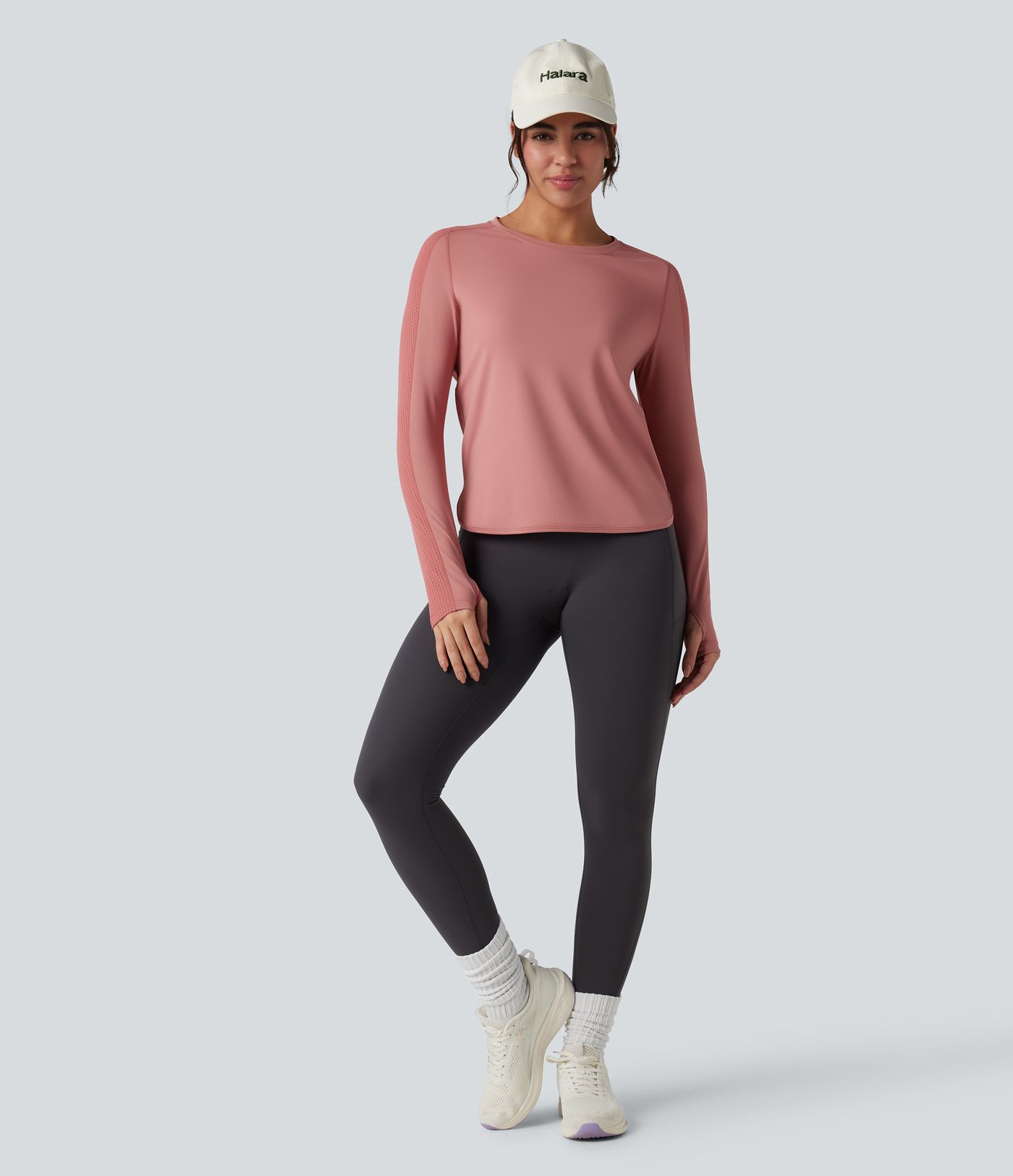 Round Neck Long Sleeve Yoga Sports Top