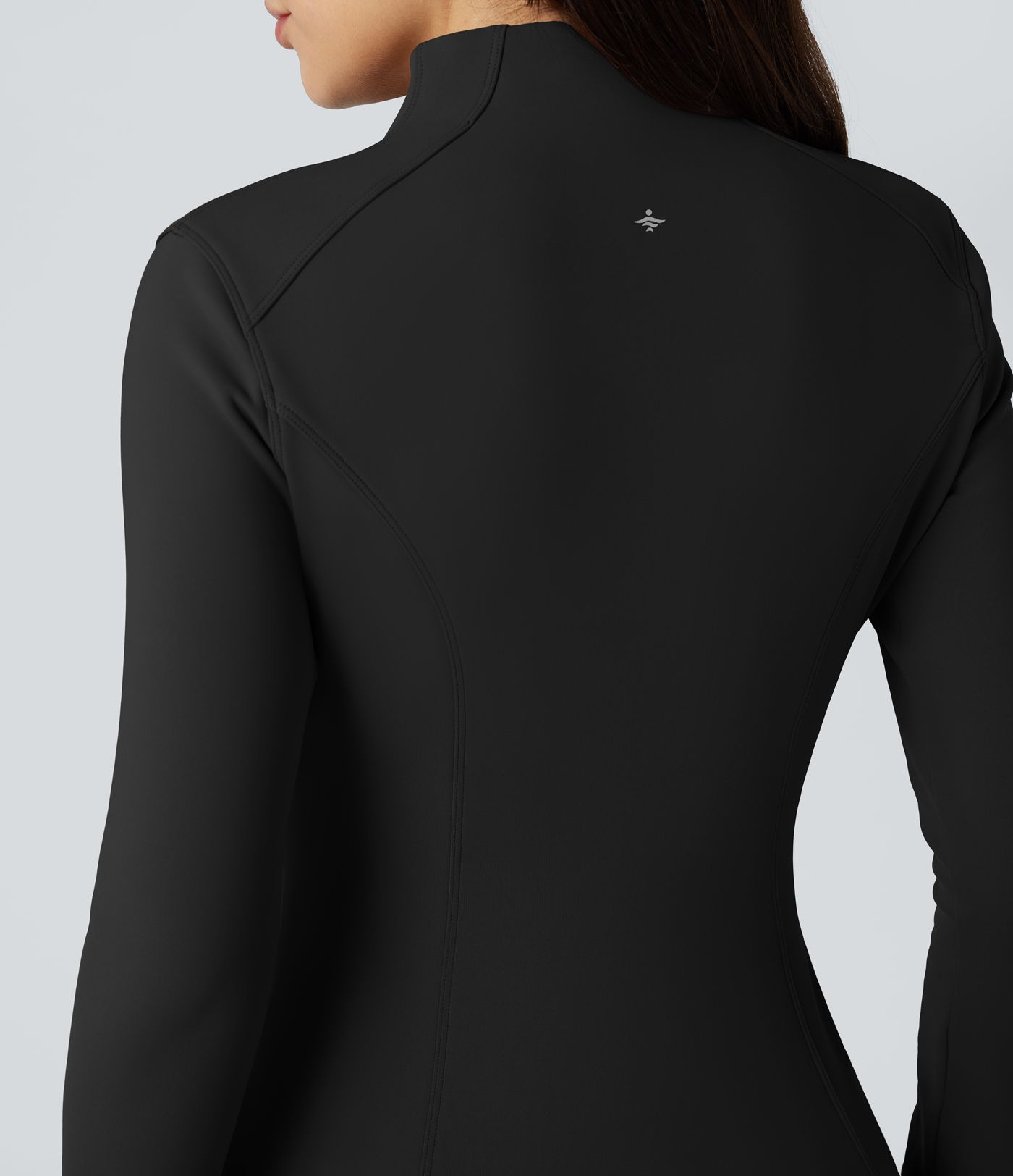 Fleece-Trainingsjacke mit langen Ärmeln, Daumenlöchern und Taschen