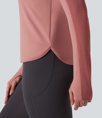 Round Neck Long Sleeve Yoga Sports Top