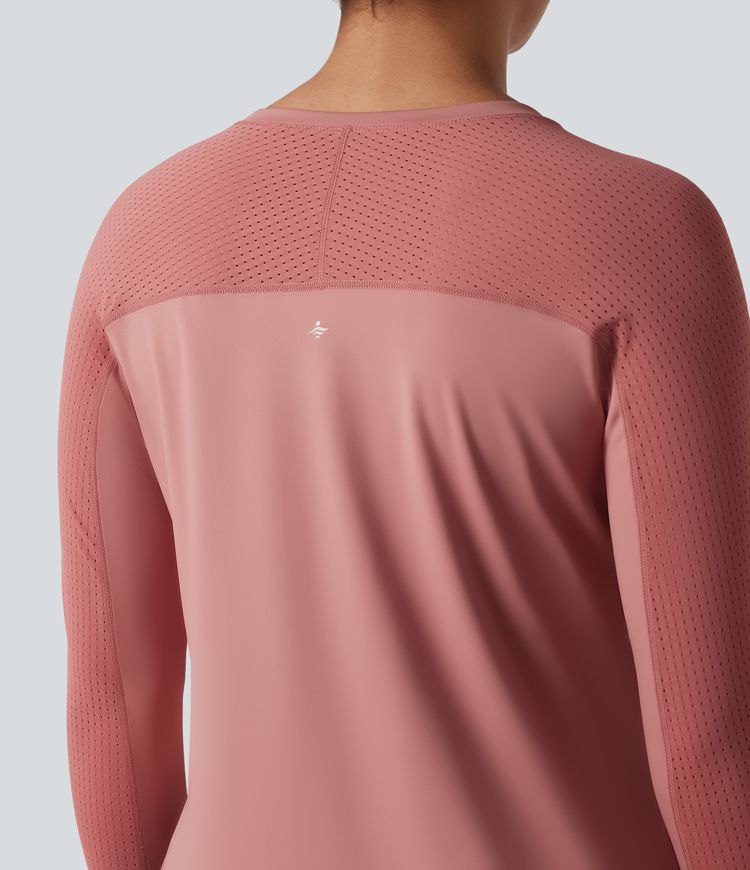 Round Neck Long Sleeve Yoga Sports Top