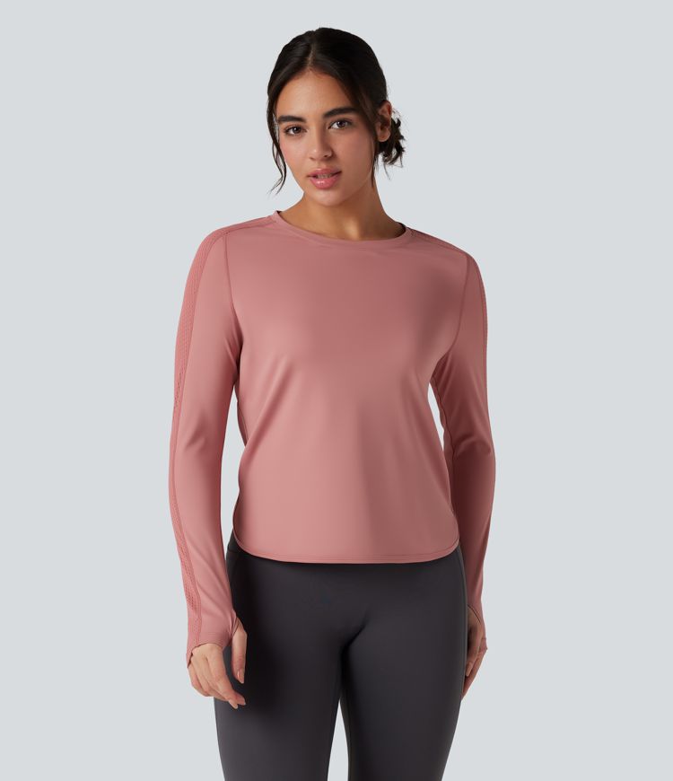 Round Neck Long Sleeve Yoga Sports Top