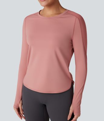 Round Neck Long Sleeve Yoga Sports Top