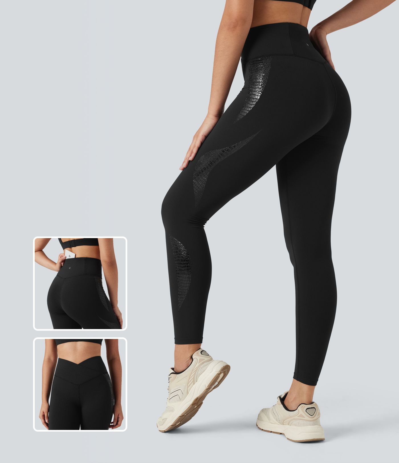 SoftlyZero™ - Skinny 7/8-Yoga-Leggings mit hohem Crossover-Bund und Bundtasche - UPF50+