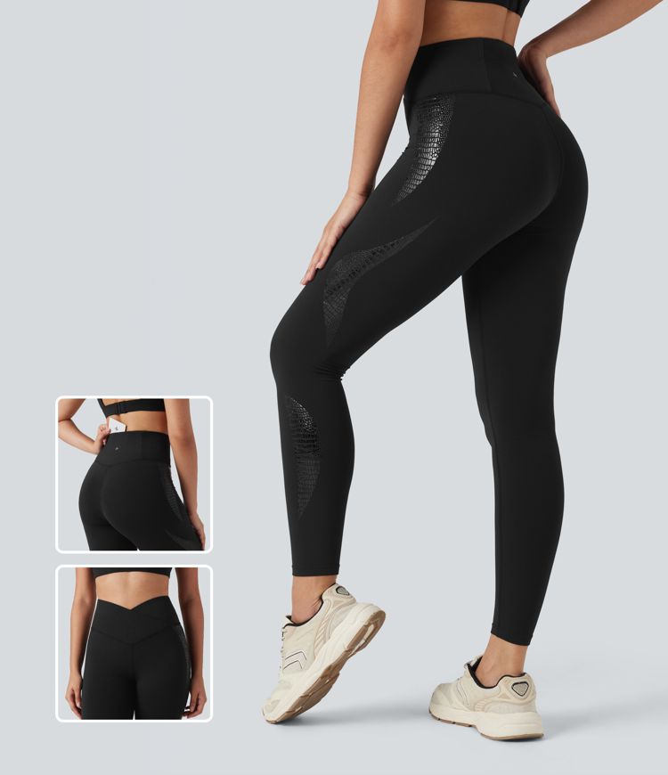 SoftlyZero™ - Skinny 7/8-Yoga-Leggings mit hohem Crossover-Bund und Bundtasche - UPF50+