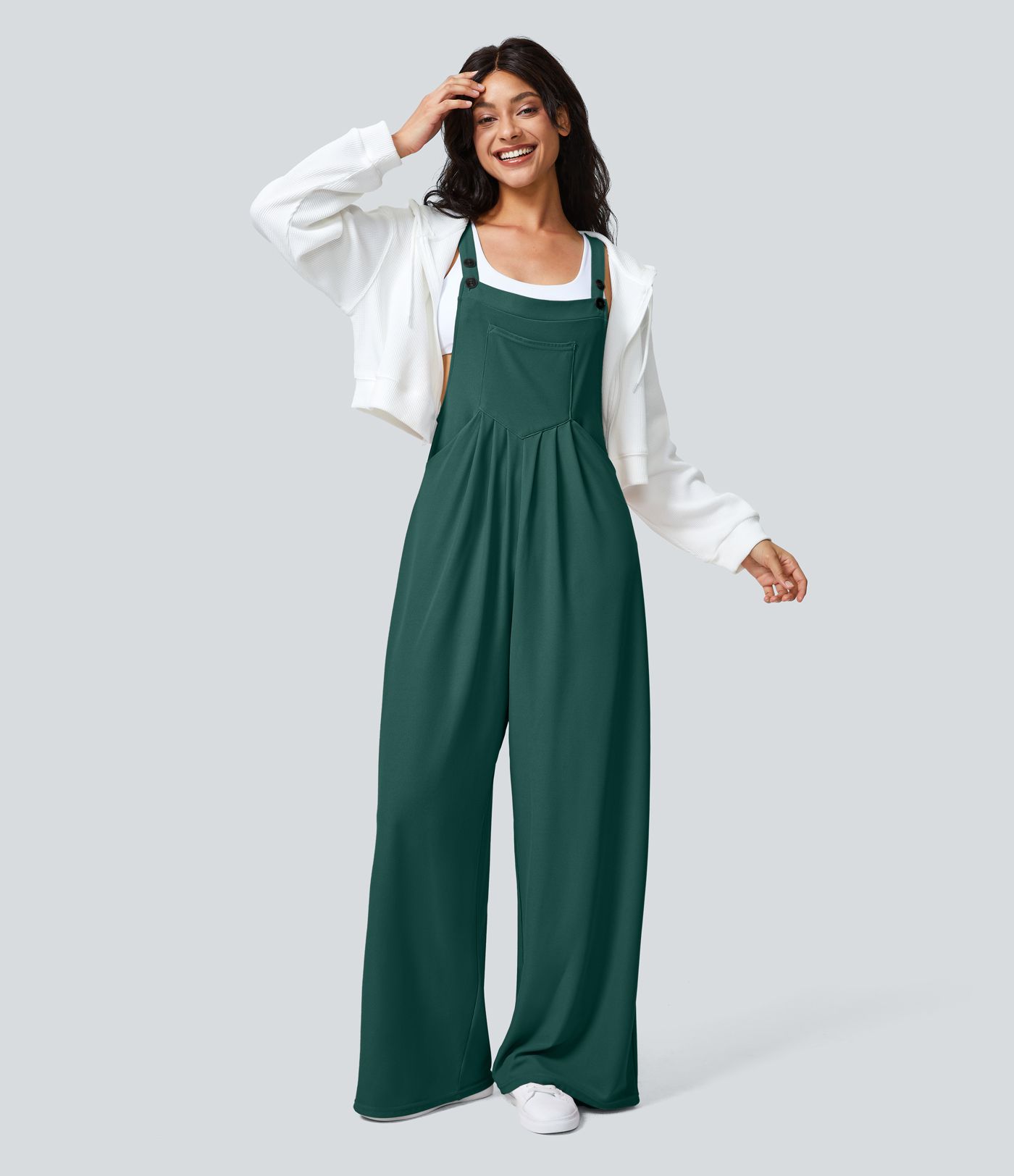 Pockets Waffle Casual Dungarees