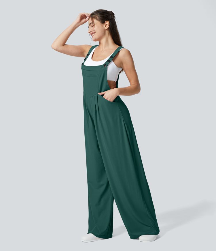 Pockets Waffle Casual Dungarees