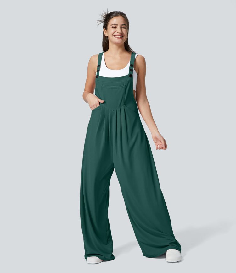 Pockets Waffle Casual Dungarees