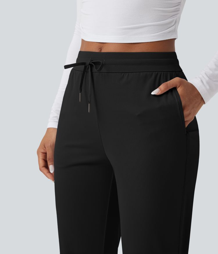 Golf-Hose mit mittelhohem Bund, Seitentaschen und schmal zulaufendem Bein - schnelltrocknend, UPF40+