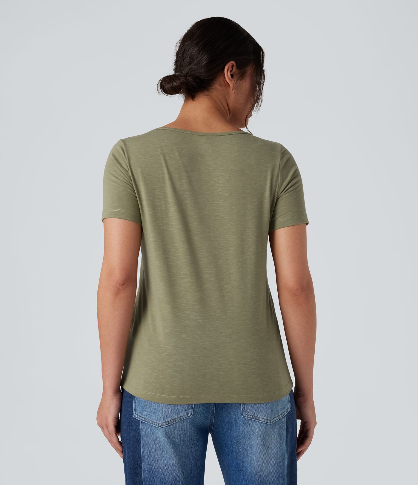 V-Ausschnitt Kurzarm-Freizeittop