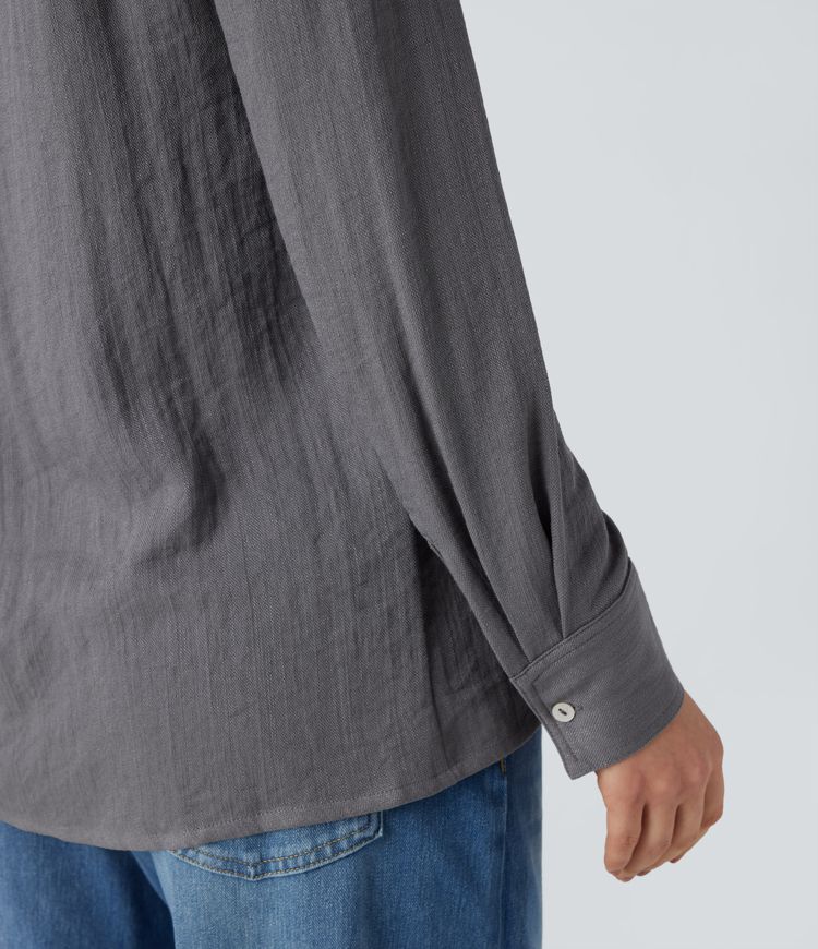 Chemise cargo col chemise manches longues avec poches