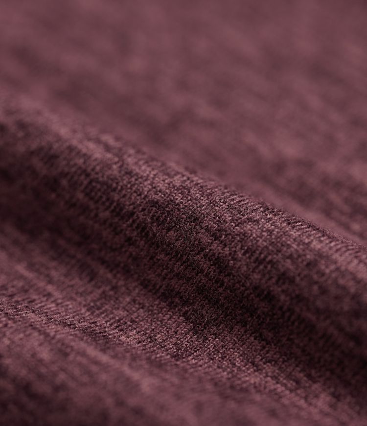 T-shirt doux col rond ourlet fendu manches raglan longues