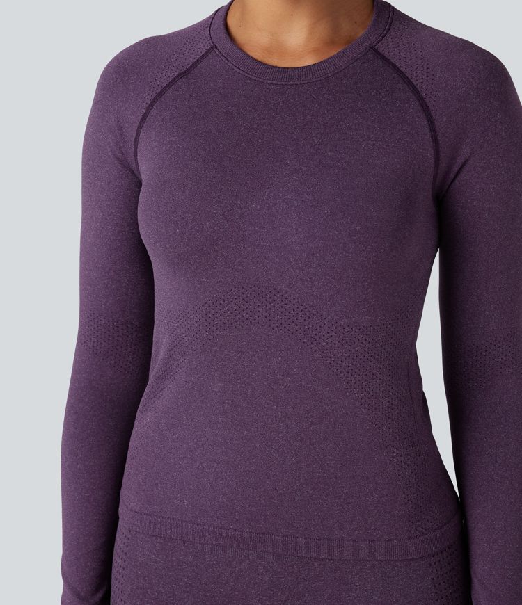 OneForm Seamless Flow Round Neck Raglan Long Sleeve Yoga Sports Top