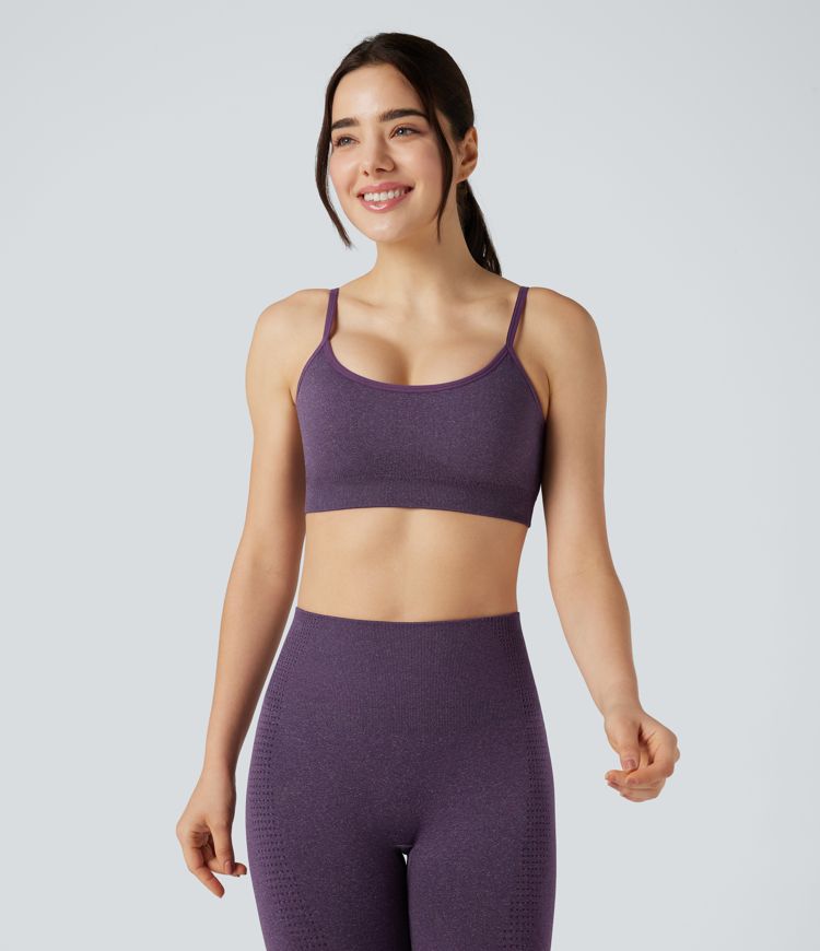 Seamless Flow Light Support U-Neck Yoga Sports Bra