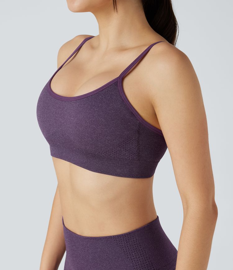 Seamless Flow Light Support U-Neck Yoga Sports Bra