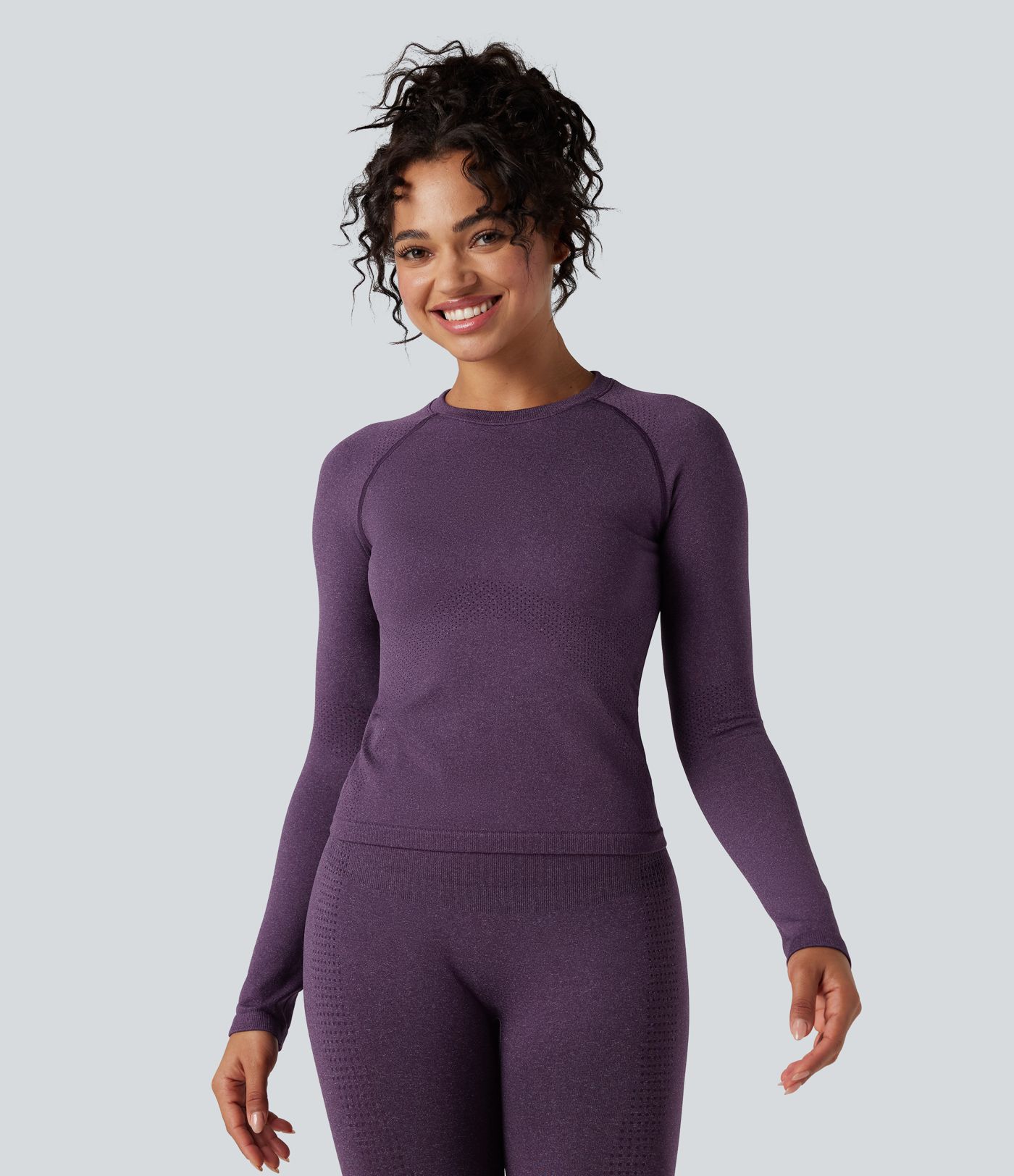 OneForm Seamless Flow Round Neck Raglan Long Sleeve Yoga Sports Top