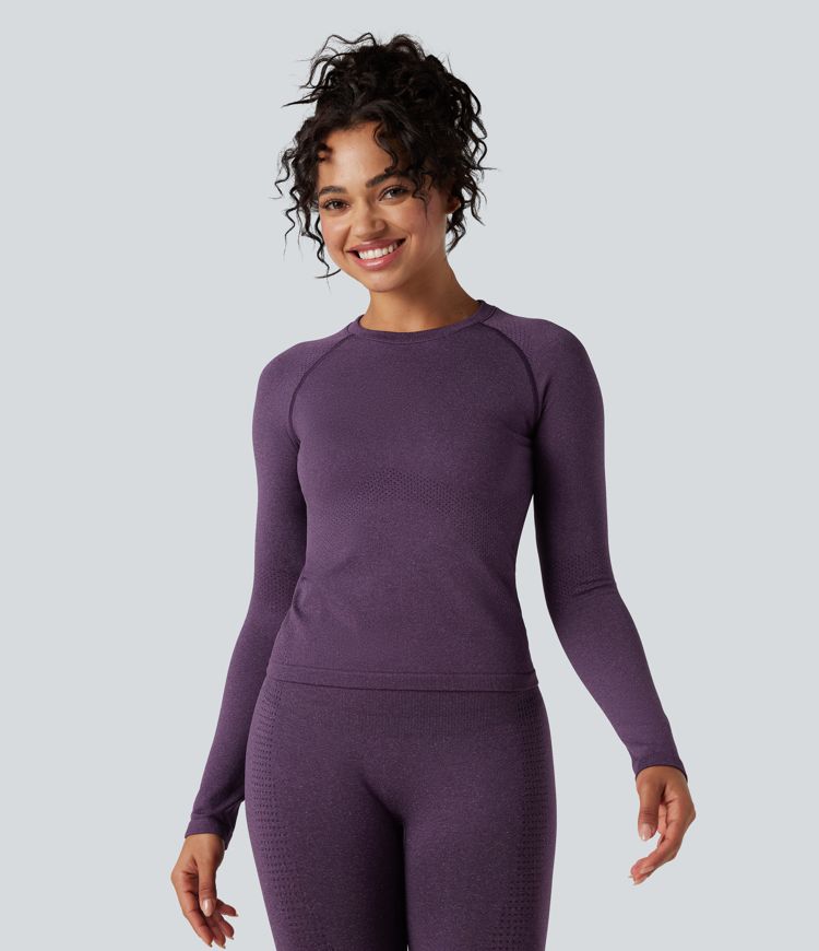 OneForm Seamless Flow Round Neck Raglan Long Sleeve Yoga Sports Top