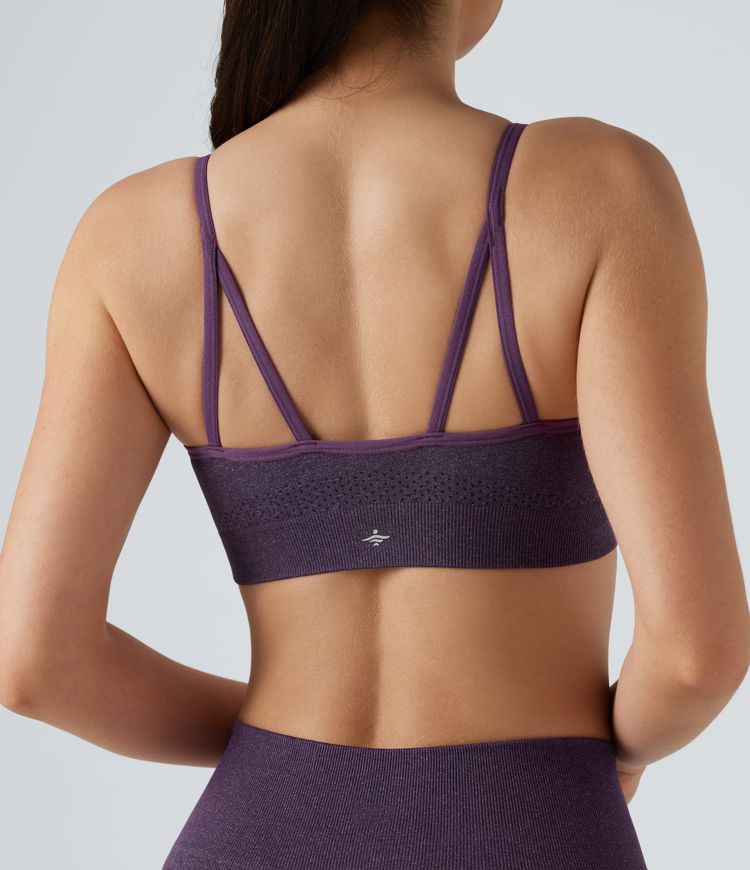Seamless Flow Light Support U-Neck Yoga Sports Bra