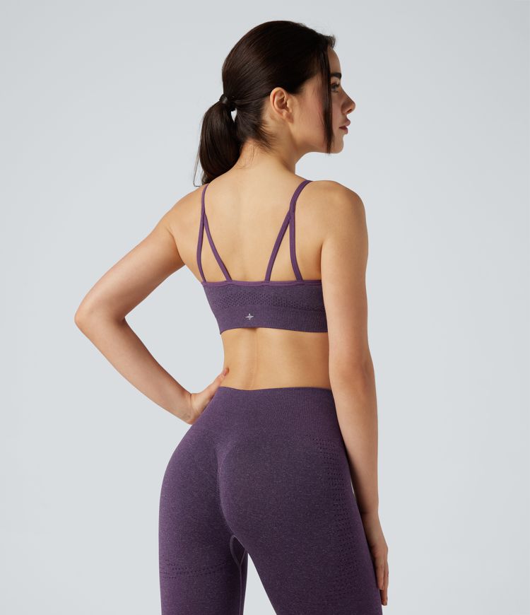 Seamless Flow Light Support U-Neck Yoga Sports Bra