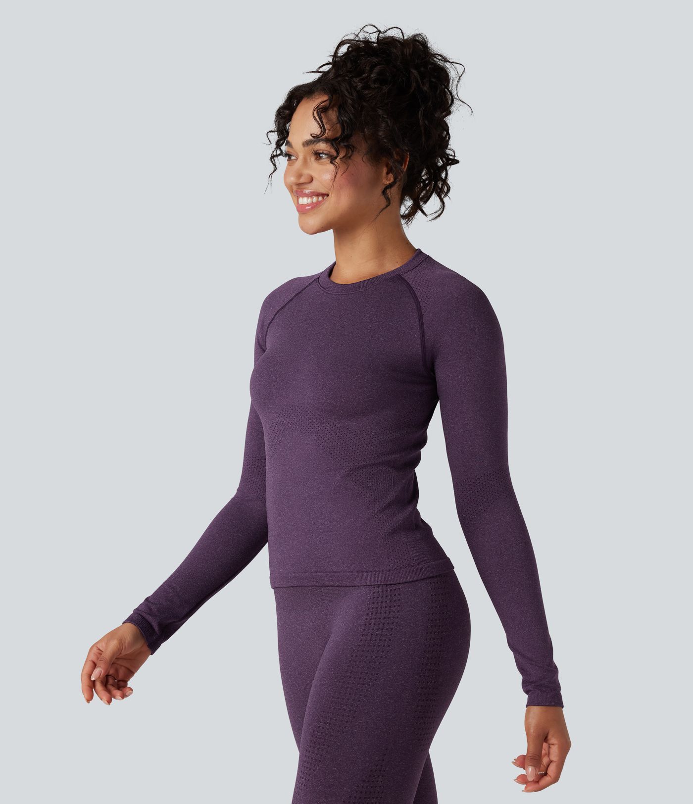 OneForm Seamless Flow Round Neck Raglan Long Sleeve Yoga Sports Top