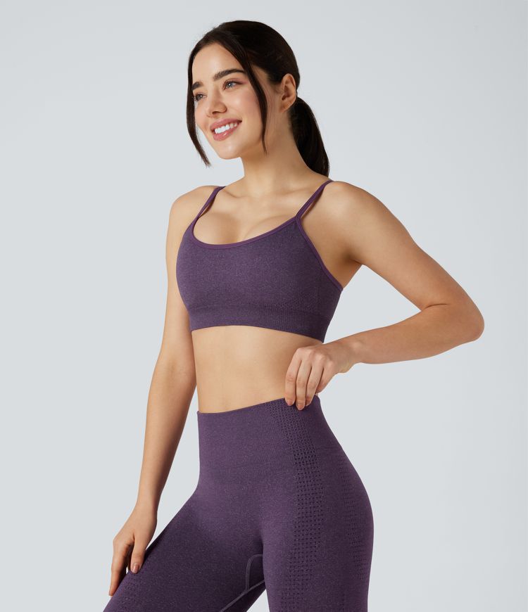 Seamless Flow Light Support U-Neck Yoga Sports Bra