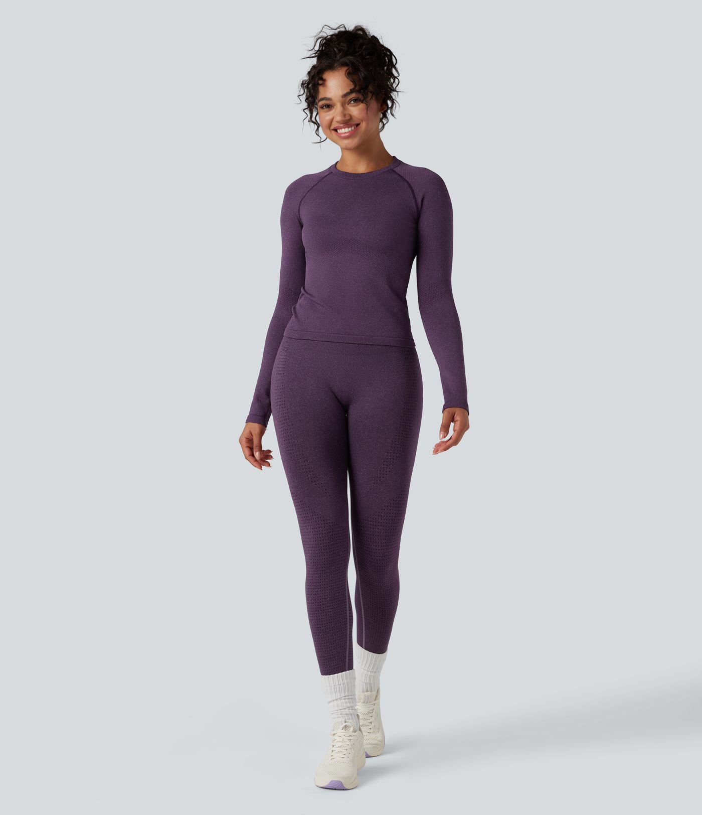 OneForm Seamless Flow Round Neck Raglan Long Sleeve Yoga Sports Top