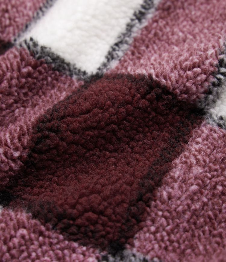 Curved Hem Casual Plaid Sherpa Vest