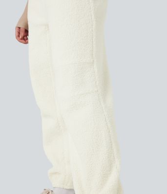 Avslappet Sherpa-jogger-selebukse med lommer