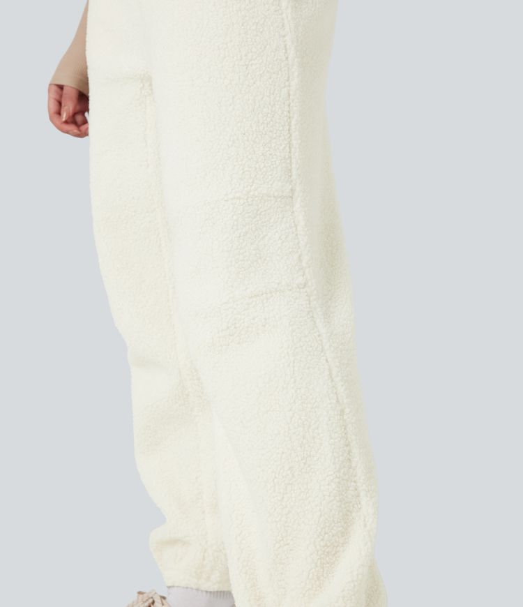 Avslappet Sherpa-jogger-selebukse med lommer