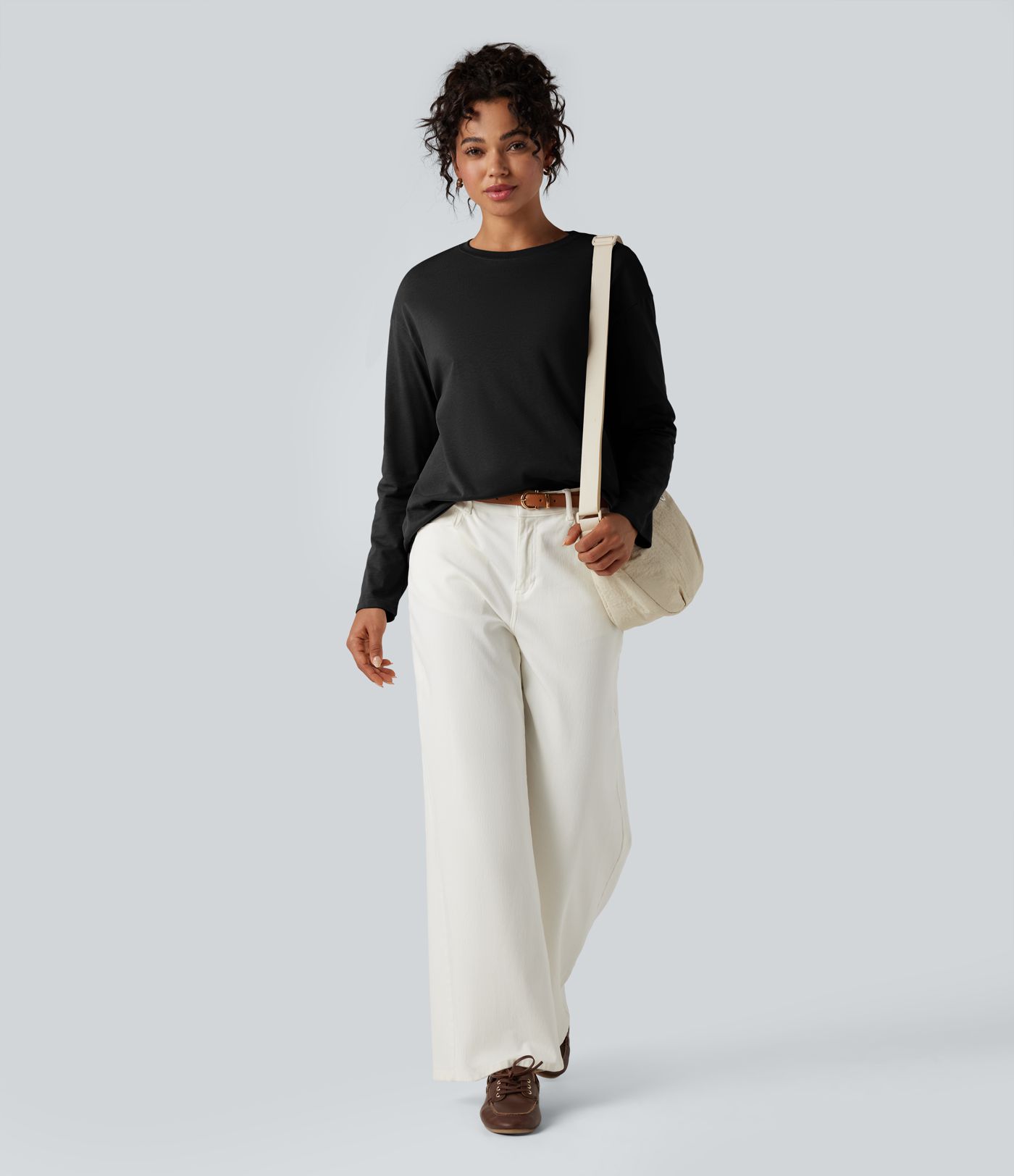Round Neck Long Sleeve Casual Cotton T-Shirt