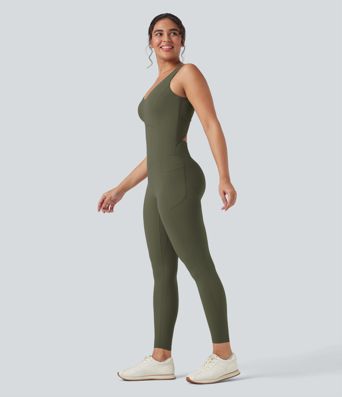 Combinaison Halara UltraSculpt™ en forme de V avec effet push-up pour les jambes et poches — Édition Easy Peezy