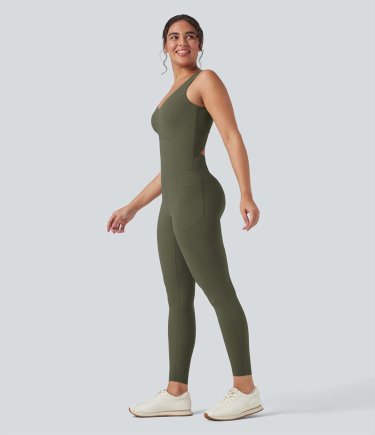 Combinaison Halara UltraSculpt™ en forme de V avec effet push-up pour les jambes et poches — Édition Easy Peezy