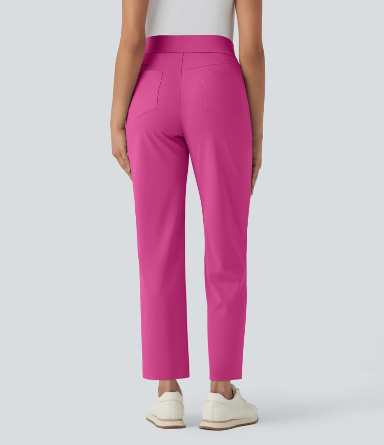 Pantalon de golf séchage rapide, taille mi-haute, avec poches et poche tee, UPF40+