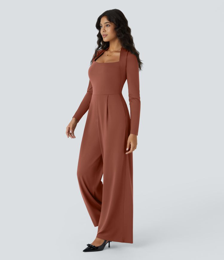 Combinaison de cérémonie à manches longues, coupe large avec poches latérales et zip invisible - Édition Easy Peasy