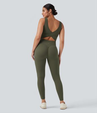 Combinaison Halara UltraSculpt™ en forme de V avec effet push-up pour les jambes et poches — Édition Easy Peezy