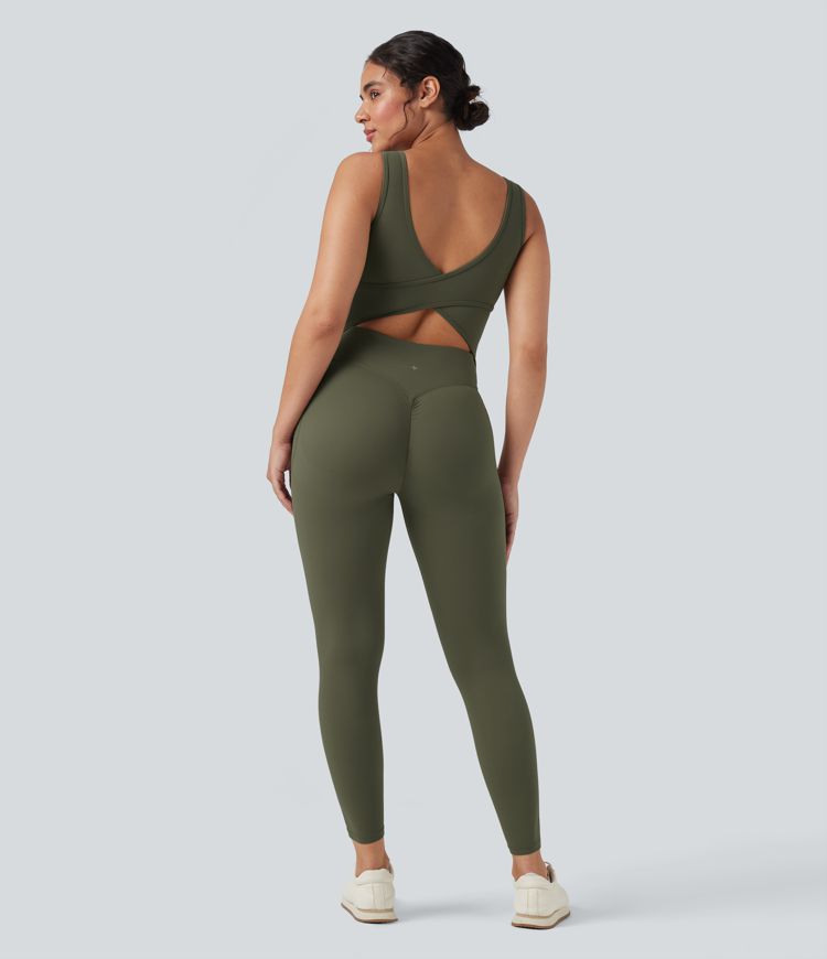 Combinaison Halara UltraSculpt™ en forme de V avec effet push-up pour les jambes et poches — Édition Easy Peezy