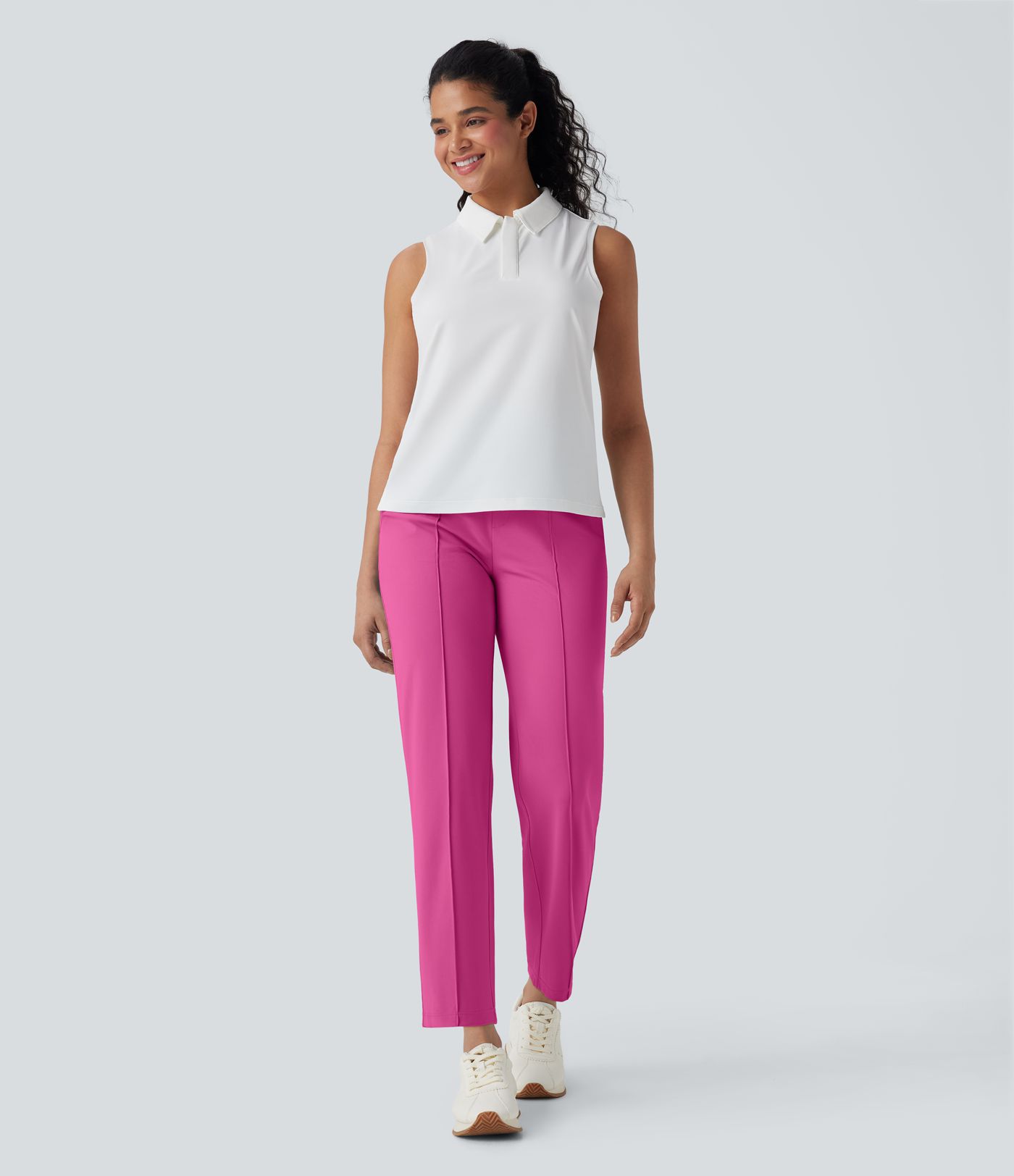 Pantalon de golf séchage rapide, taille mi-haute, avec poches et poche tee, UPF40+