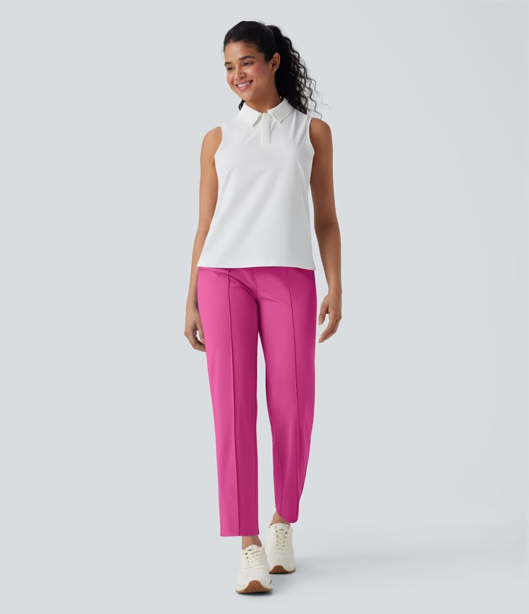 Pantalon de golf séchage rapide, taille mi-haute, avec poches et poche tee, UPF40+