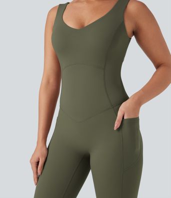 Combinaison Halara UltraSculpt™ en forme de V avec effet push-up pour les jambes et poches — Édition Easy Peezy