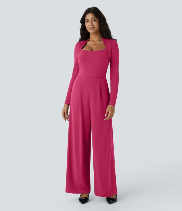 Combinaison de cérémonie à manches longues, coupe large avec poches latérales et zip invisible - Édition Easy Peasy