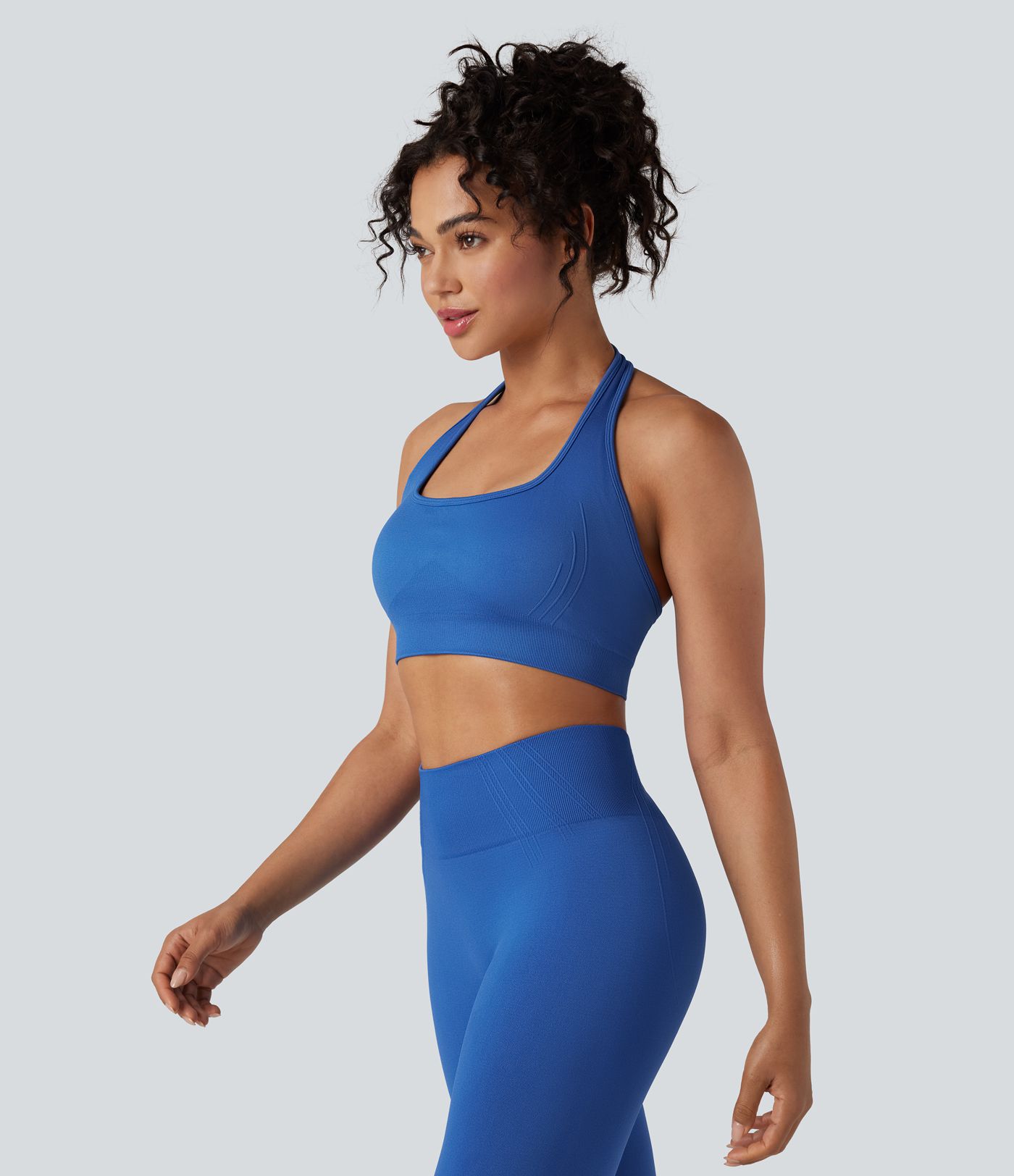 OneForm Seamless Flow Low Support Halter Yoga Sports Bra