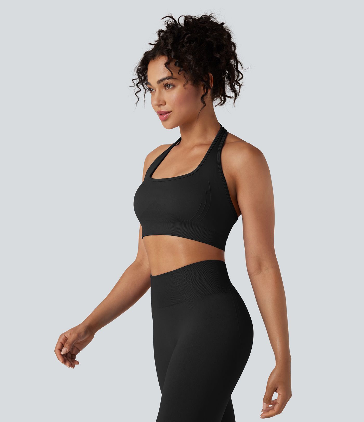 OneForm Seamless Flow Low Support Halter Yoga Sports Bra
