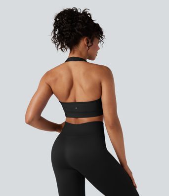 OneForm Seamless Flow Low Support Halter Yoga Sports Bra