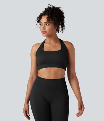 OneForm Seamless Flow Low Support Halter Yoga Sports Bra