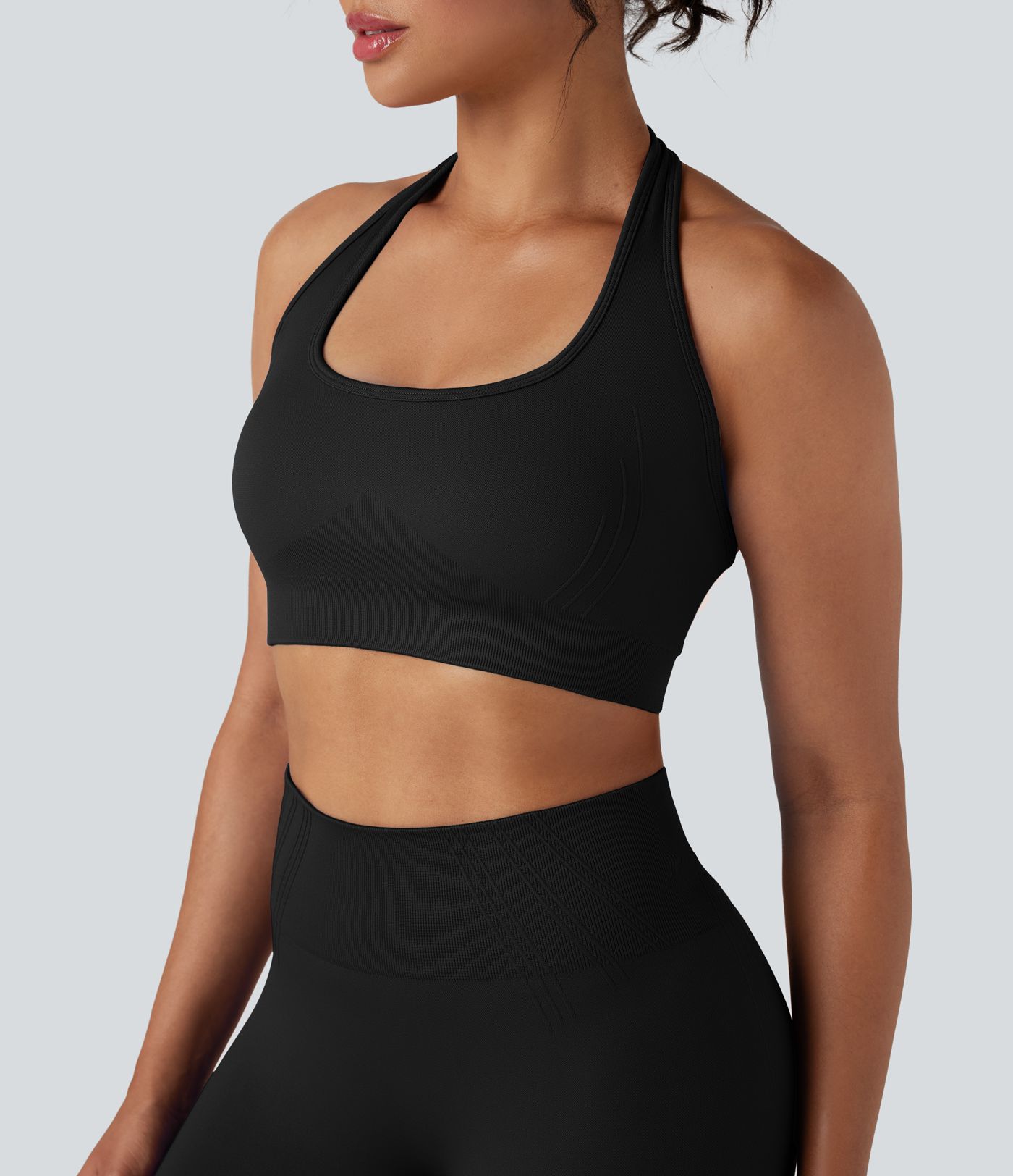 OneForm Seamless Flow Low Support Halter Yoga Sports Bra